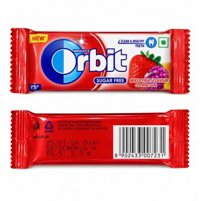 ORBIT SUGAR FREE MIXED FRUIT FLAVOUR CHEWING GUM - 3.3g